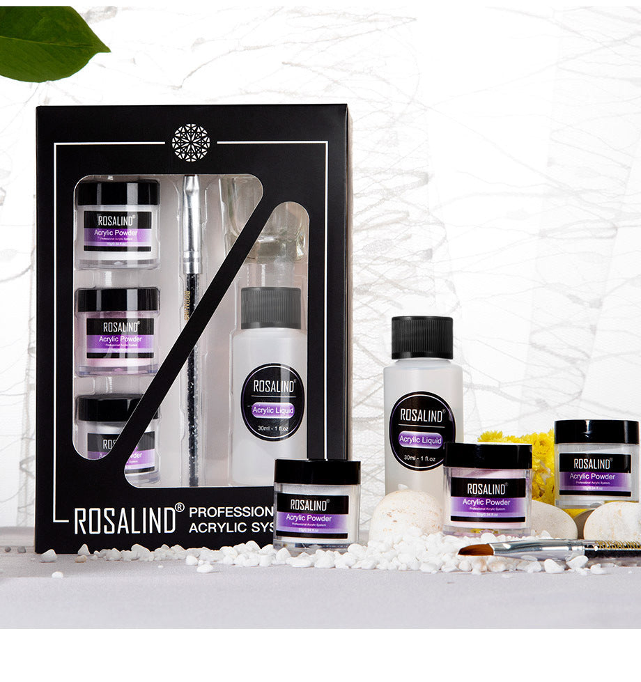 ROSALIND Professional Acrylic Nail Powder System Kit – Nail Extension & Carving Tool Set