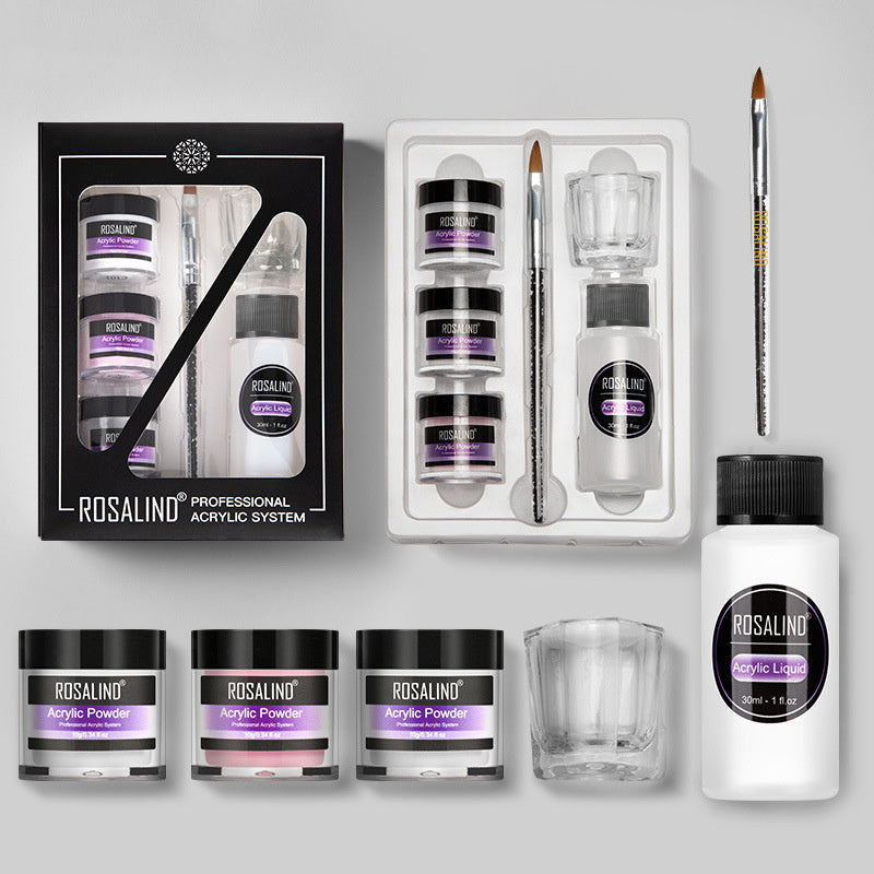 ROSALIND Professional Acrylic Nail Powder System Kit – Nail Extension & Carving Tool Set