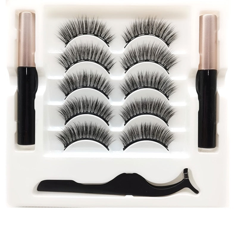 Magnetic Mink Eyelashes & Eyeliner Set – Long-Lasting Waterproof Reusable Lashes