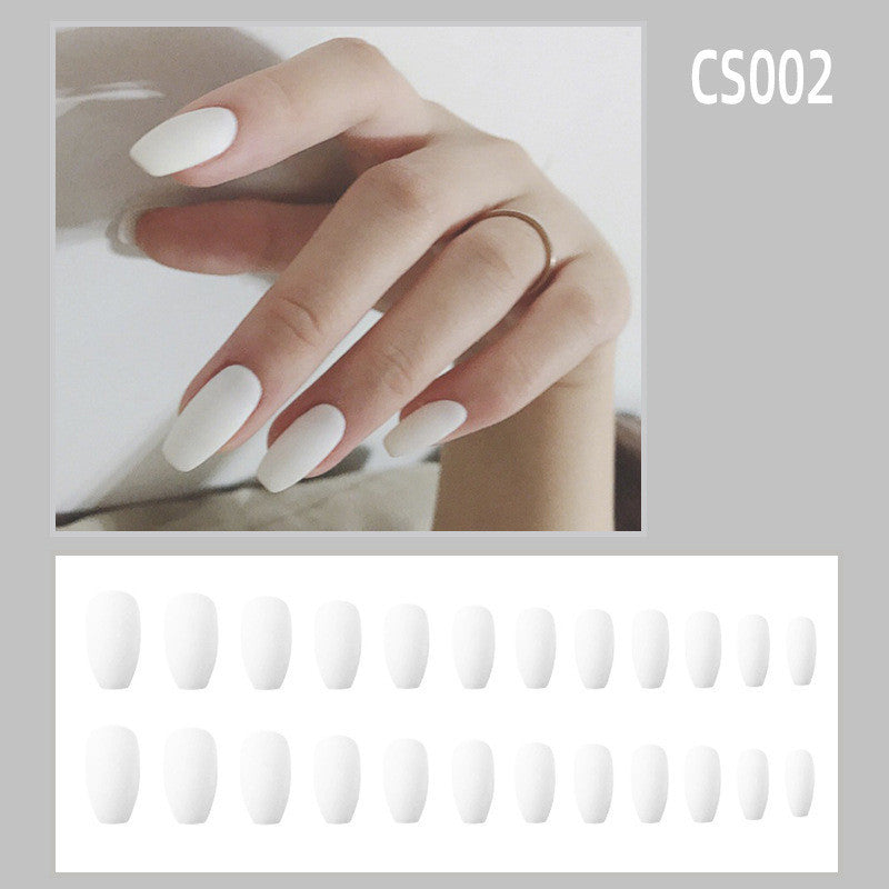 Matte Coffin Press-On Nails – Reusable 24pcs Set