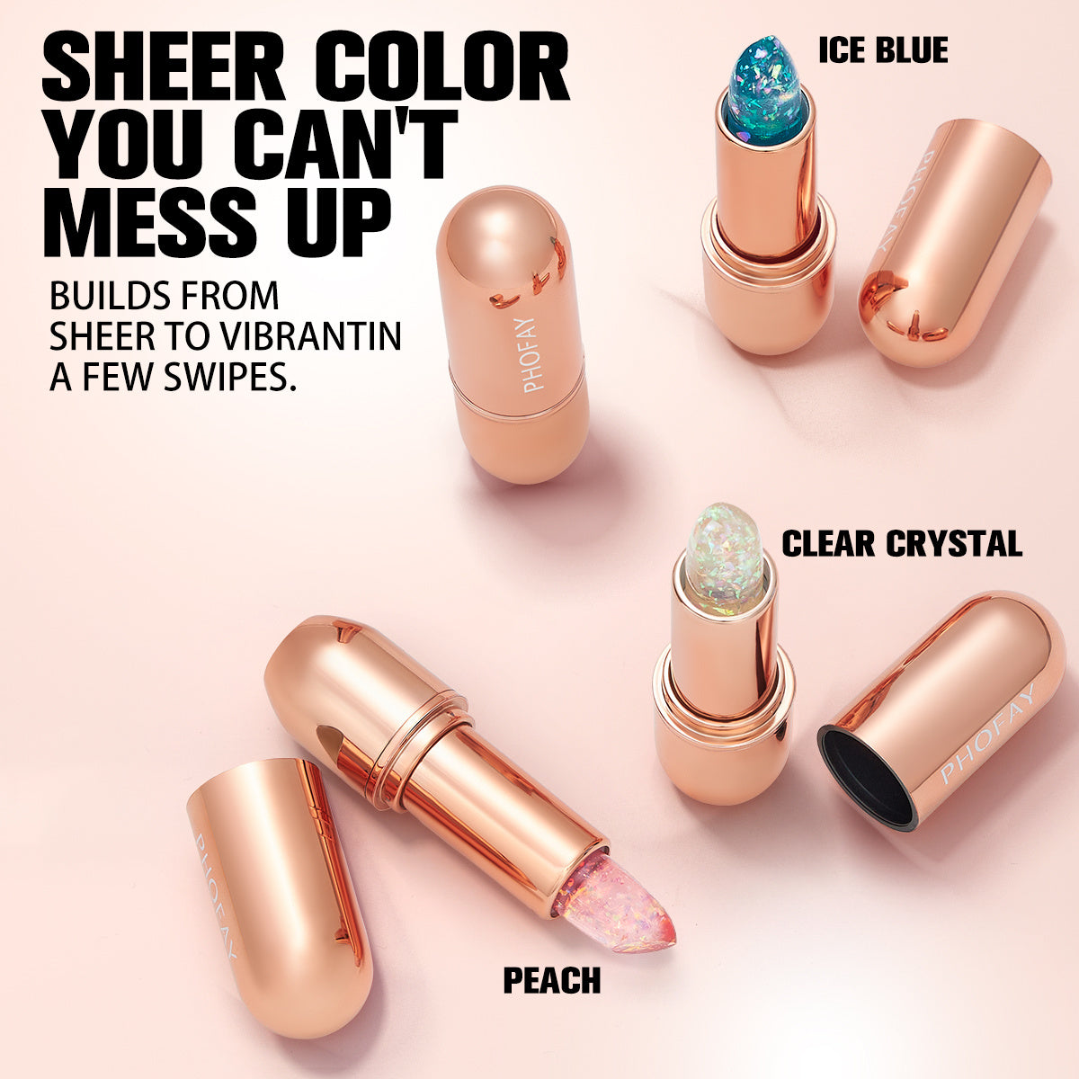 PHOFAY Hydrating Jelly Glitter Lipstick