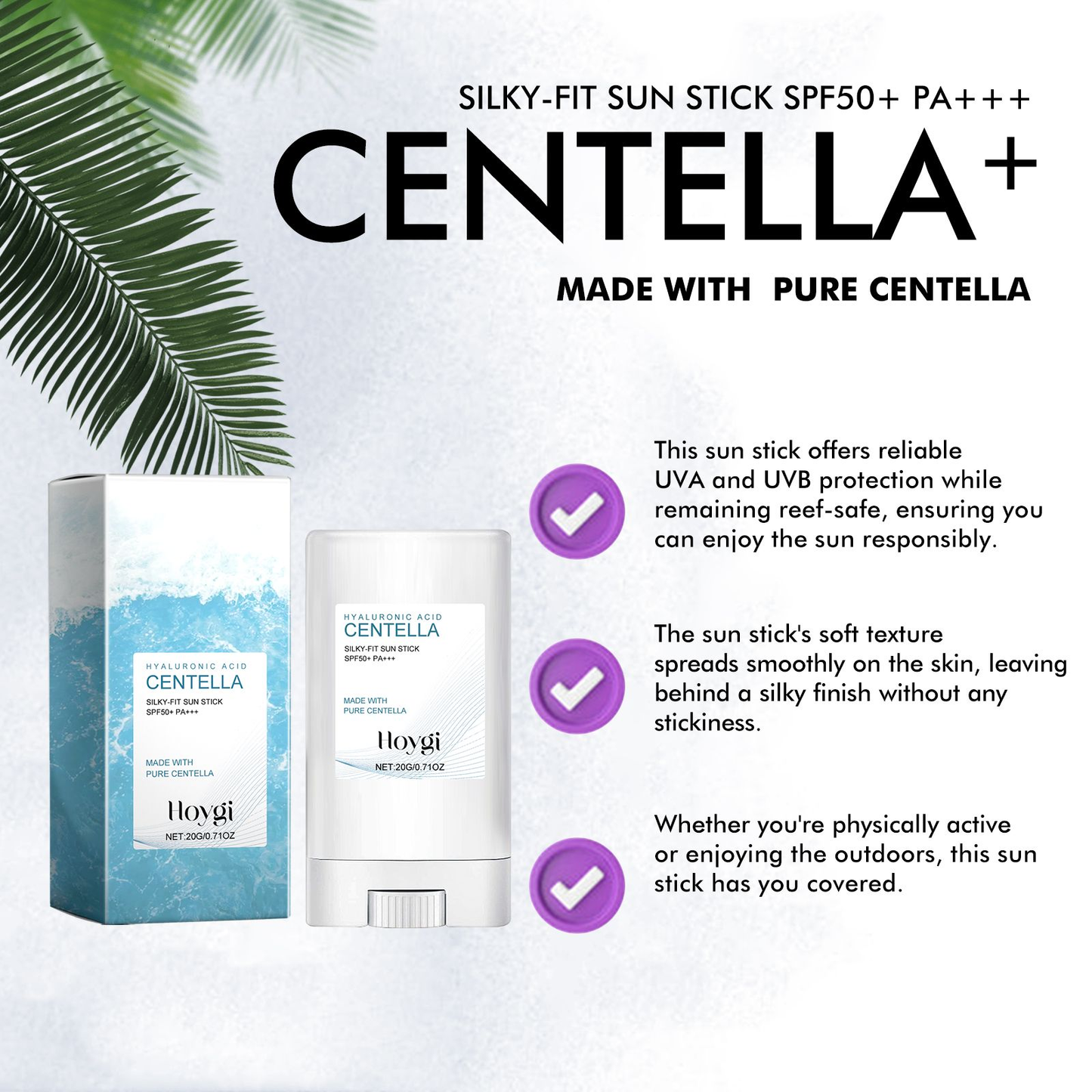 Hoygi Hyaluronic Acid Sunscreen Stick – UV Defense 50+ P+++