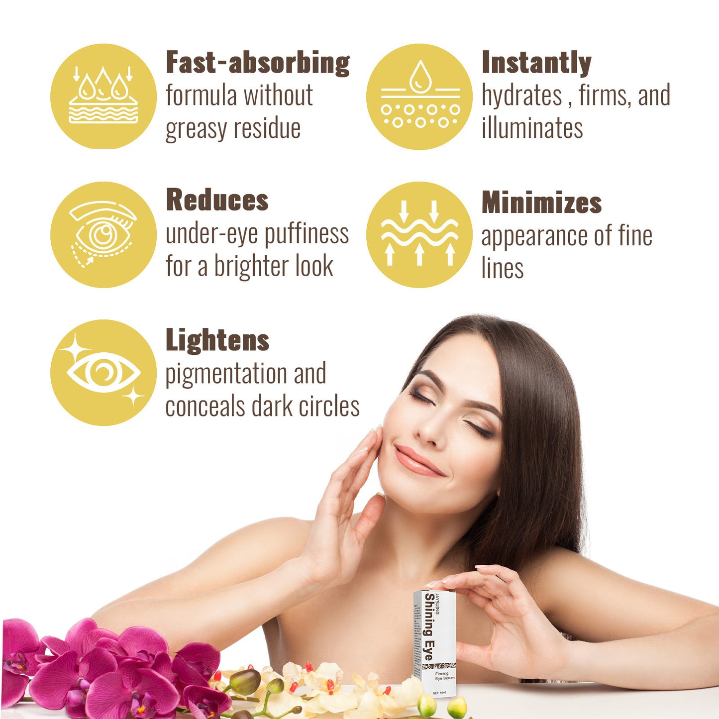 Jasmine Infused Moisturizing Premium Eye Serum – Hydrates, Firms & Reduces Dark Circles