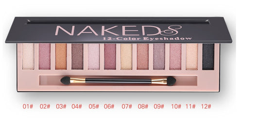 12-Color Naked Nude Eyeshadow Palette – Matte & Glitter