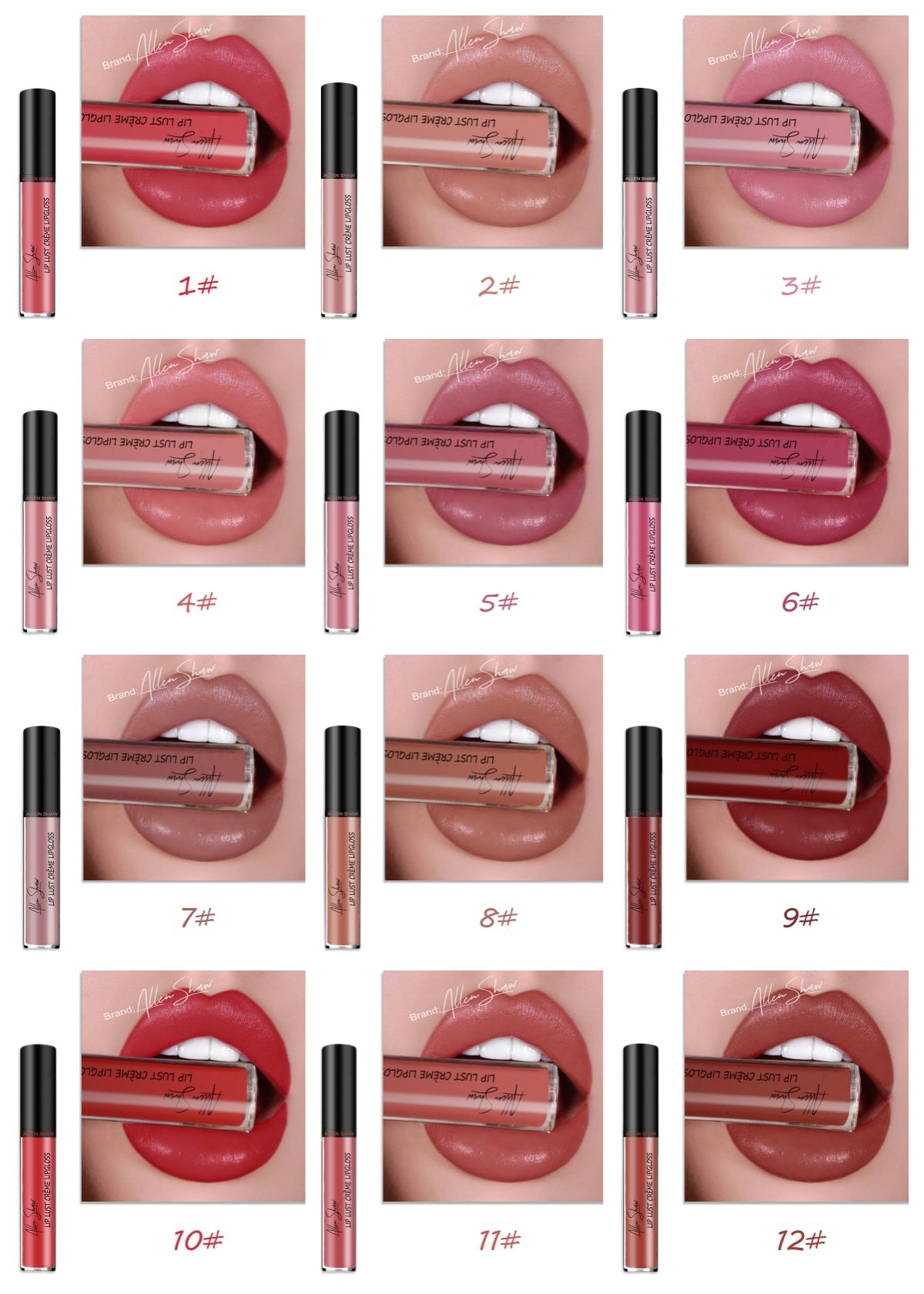 VelvetShine Lip Glaze – Creamy Gloss Lipstick Collection 12PCS