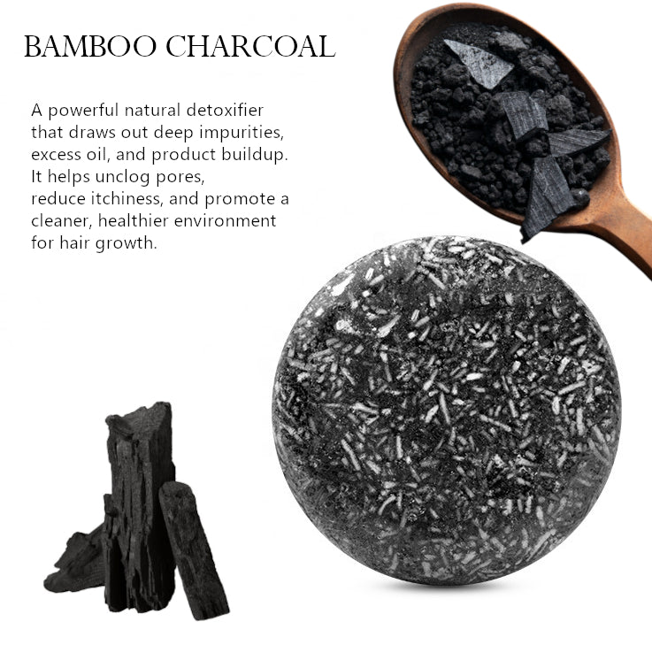 Bamboo Charcoal Shampoo Bar – Deep Cleanse & Nourish - Vegan