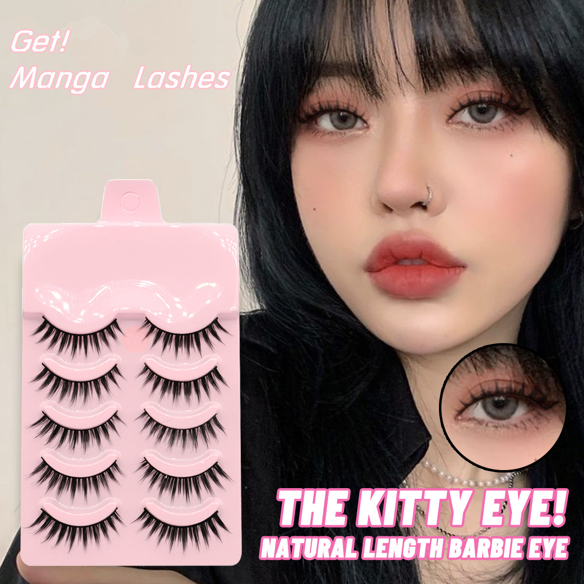 MangaLuxe Eyelashes – 5 Pairs Natural Wispy