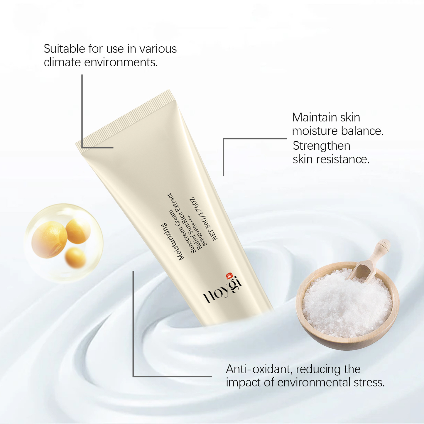 Hoygi Moisturizing UV Isolation Cream – SPF 50 PA++++ Titanium Dioxide & Cucumber Extract