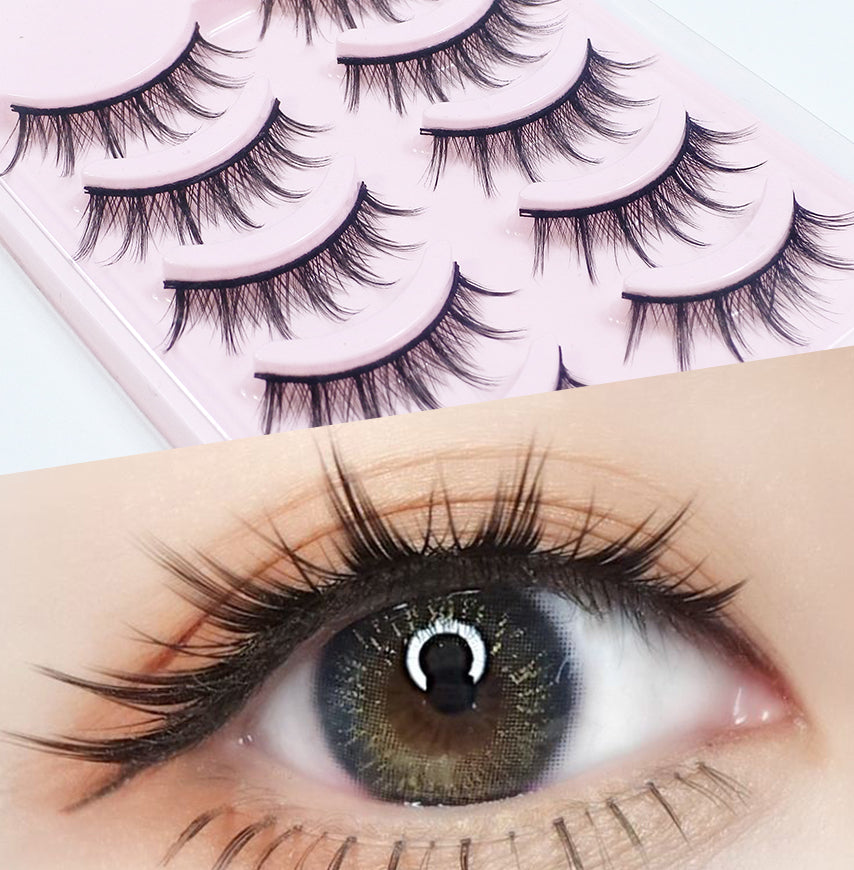 MangaLuxe Eyelashes – 5 Pairs Natural Wispy