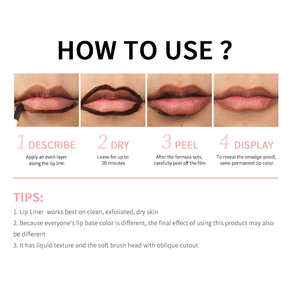 LAKERAIN Peel-Off Lip Liner Stain — Long-Wearing Matte Finish