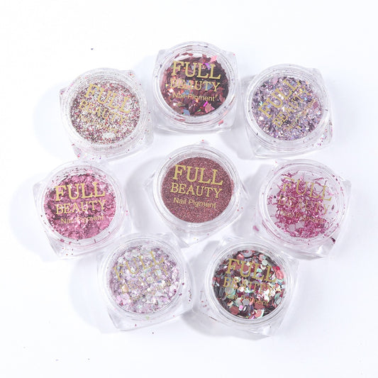8-Box Holographic Glitter Nail Art Set – Sparkle Flakes for DIY & Salon Nails