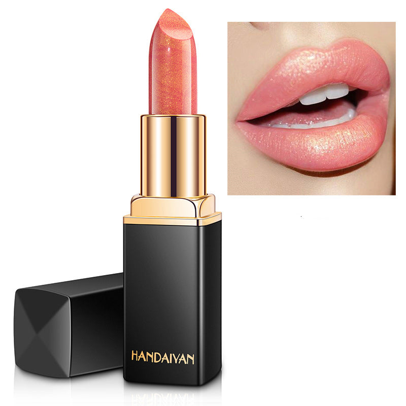 Handaiyan Shiny Metallic Pearlescent Lipstick – Color Temperature Change Gilt Lip Gloss