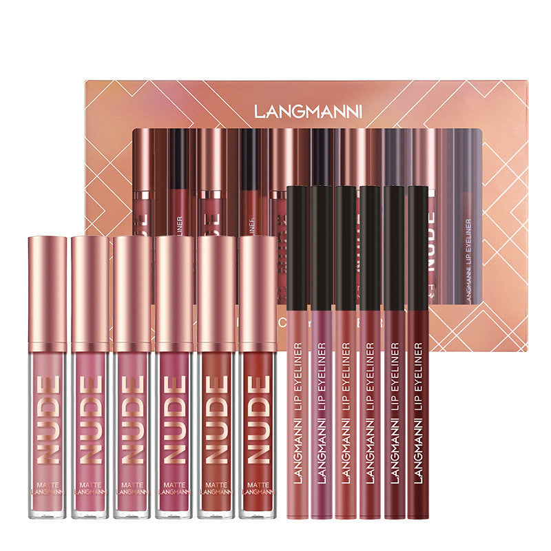 LuxeLip 12-Piece Matte Lipstick & Lip Liner Set