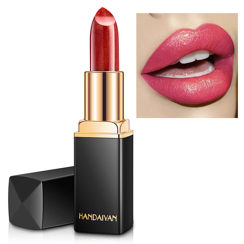 Handaiyan Shiny Metallic Pearlescent Lipstick – Color Temperature Change Gilt Lip Gloss