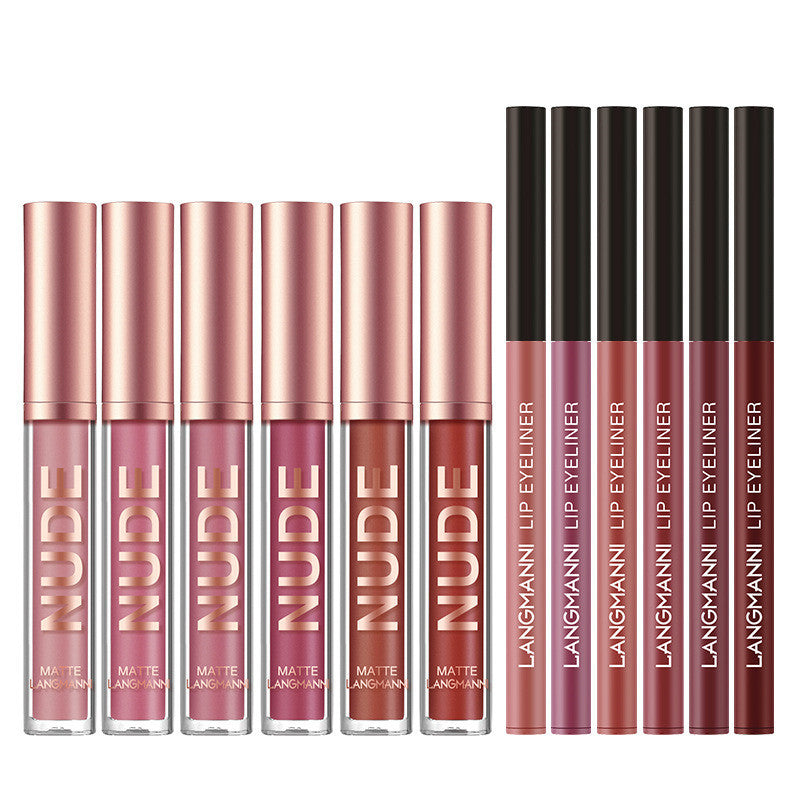 LuxeLip 12-Piece Matte Lipstick & Lip Liner Set