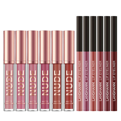 LuxeLip 12-Piece Matte Lipstick & Lip Liner Set