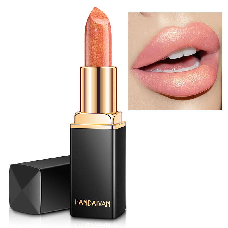 Handaiyan Shiny Metallic Pearlescent Lipstick – Color Temperature Change Gilt Lip Gloss