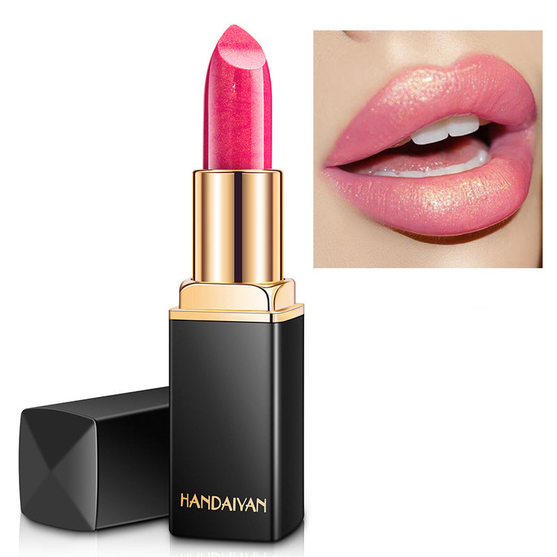 Handaiyan Shiny Metallic Pearlescent Lipstick – Color Temperature Change Gilt Lip Gloss