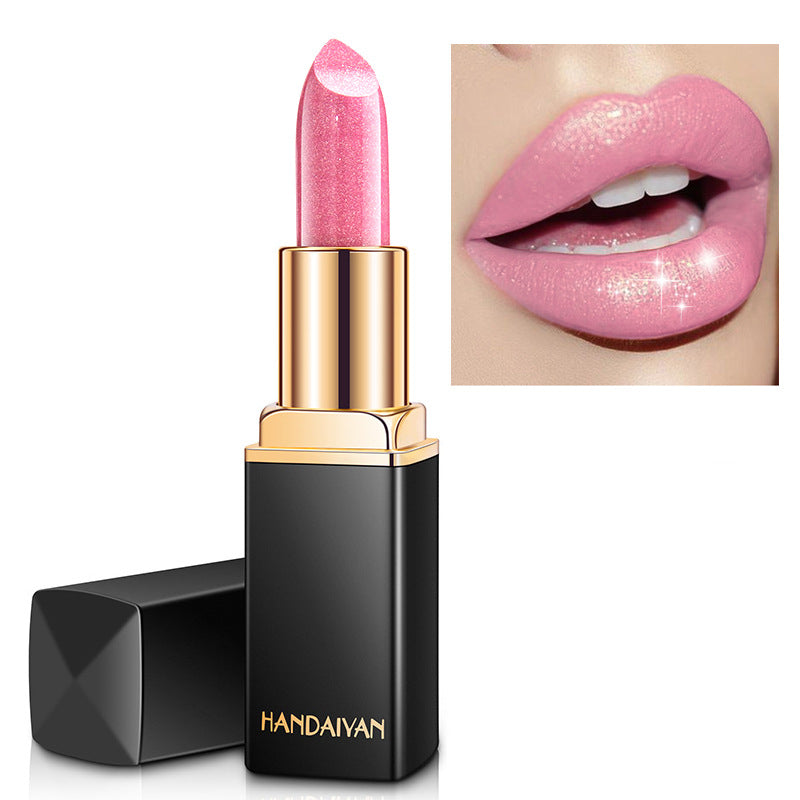Handaiyan Shiny Metallic Pearlescent Lipstick – Color Temperature Change Gilt Lip Gloss