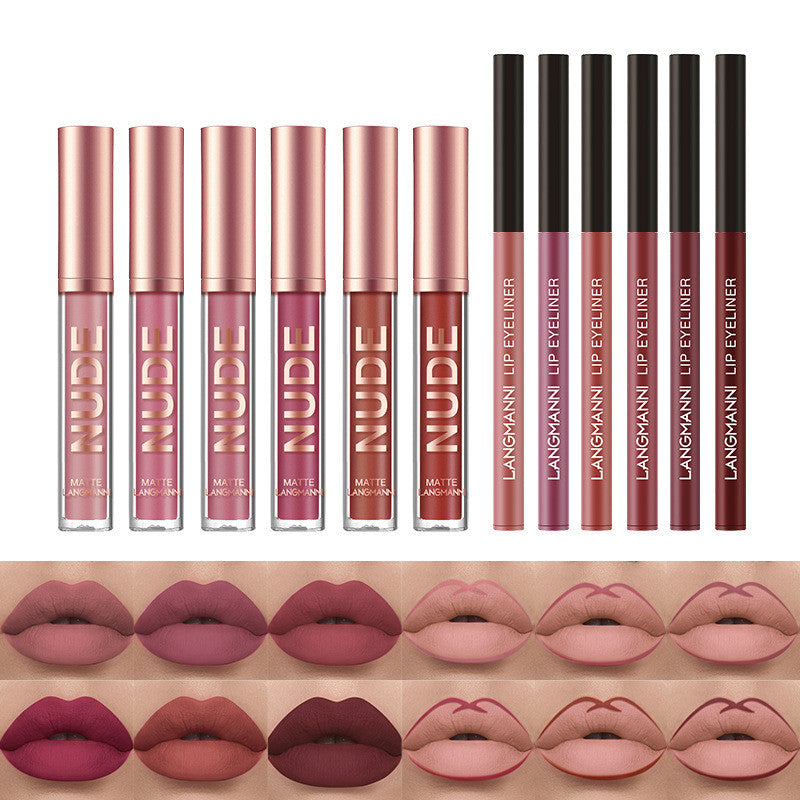 LuxeLip 12-Piece Matte Lipstick & Lip Liner Set