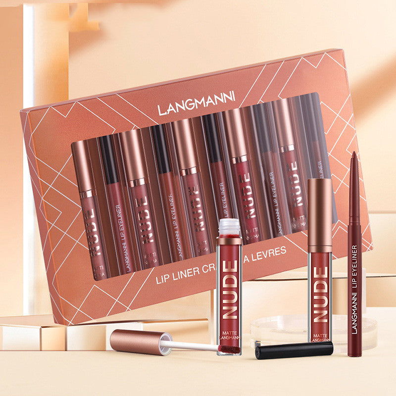 LuxeLip 12-Piece Matte Lipstick & Lip Liner Set