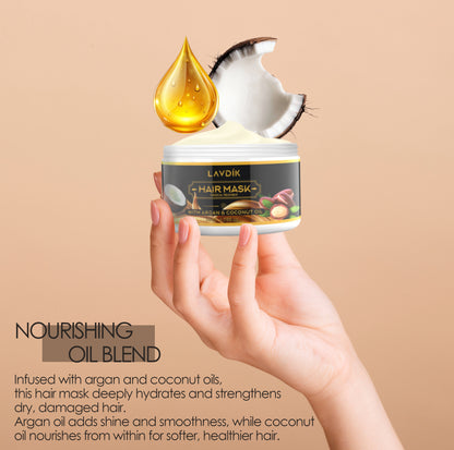 LAVDIK Argan & Coconut Nourishing Hair Mask – Deep Repair & Anti-Frizz