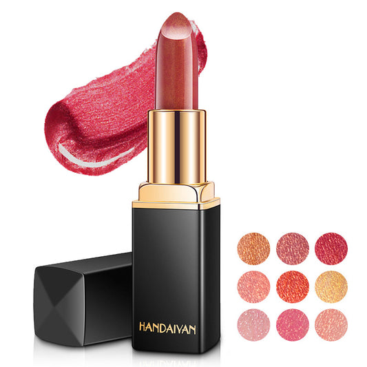 Handaiyan Shiny Metallic Pearlescent Lipstick – Color Temperature Change Gilt Lip Gloss